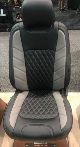 2015 2020 Ford F 150 Supercab Katzkin Tekstitch Leather Seat Covers Black Stone Ebay