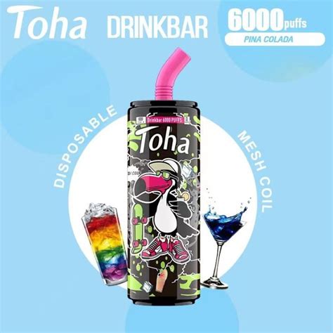 Vape TOHA Drink Bar 6000 Puffs Rechargeable Disposable Vape Pod 6k