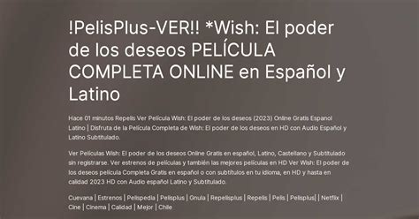 PelisPlus VER Wish El poder de los deseos PELÍCULA COMPLETA ONLINE