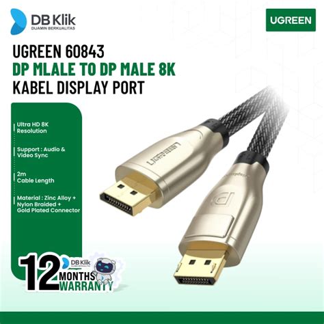 Jual Kabel Display Port UGreen DP Mlale To DP Male 8K 2M Gold Plated