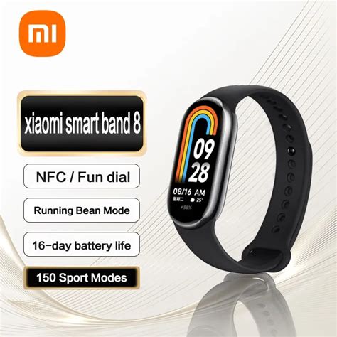 Xiaomi Mi Band 8 NFC Smart Bracelet AMOLED Screen Miband8 Blood Oxygen ...