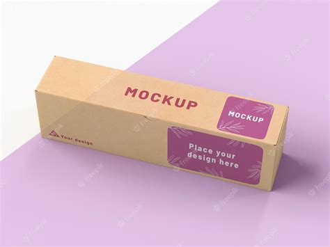 Premium Psd Cardboard Box With Sticker Mock Up