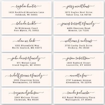 Individual Address Labels For Wedding Invitations Jenniemarieweddings