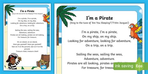 I M A Pirate Song Teacher Made Twinkl