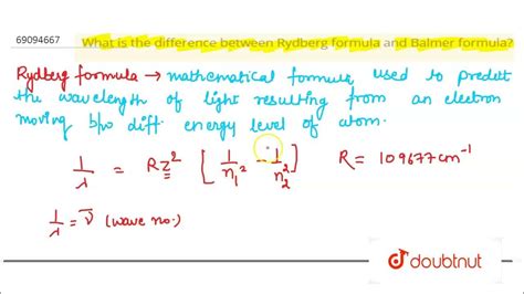 What Is The Difference Between Rydberg Formula And Balmer Formula