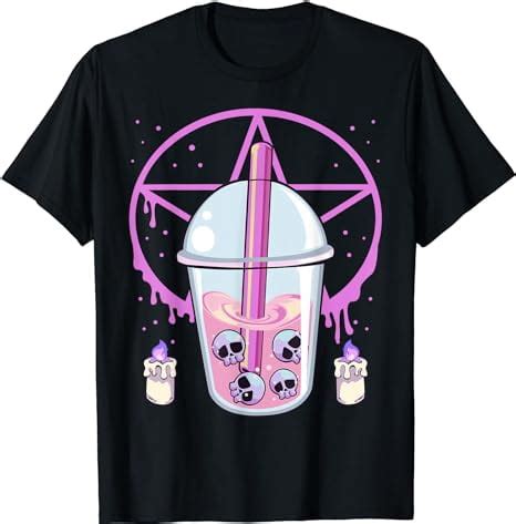 Pastel Goth Kawaii Anime Creepy Boba Tea Pentacle T Shirt Walmart