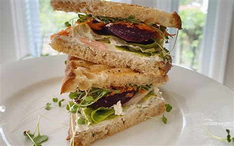 Roasted Beet And Cashew Cheese Sandwich Rachelle Béry