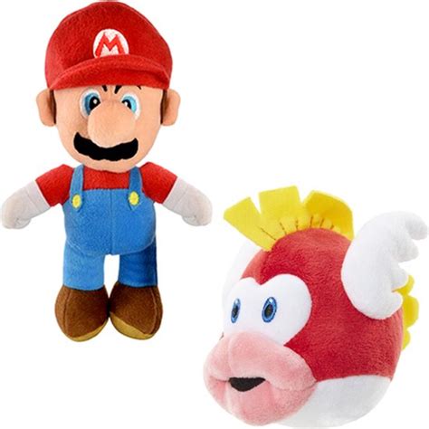 Super Mario Bros Pluche Knuffel Set Mario Cheep Cheep Vis Cm