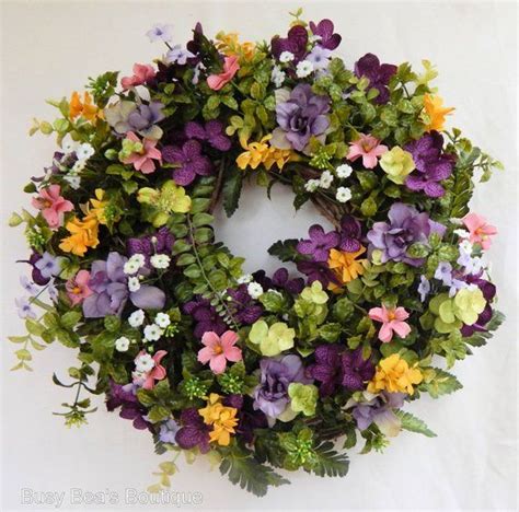 Summer Front Door Wreathwildflower Bouquet Flower Wreath Year Round