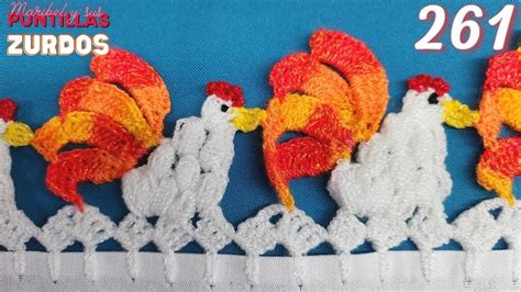 Zurdo Puntilla fácil de GALLOS a crochet 261 YouTube