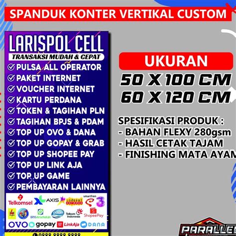 Jual Spanduk Konter Custom Banner Konter Custom Spanduk Counter Pulsa