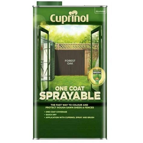 Cuprinol One Coat Sprayable Fence Treatment All Colours 5 Litres