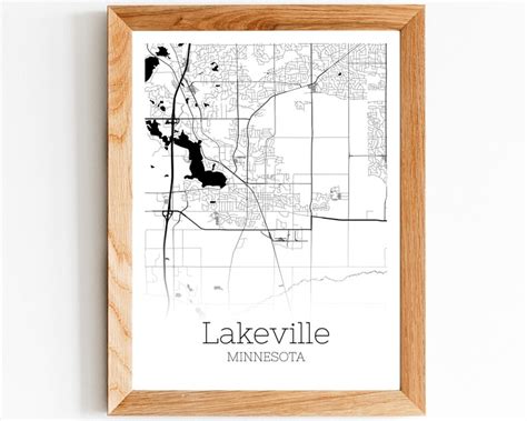 Lakeville Map Instant Download Lakeville Minnesota City Map Etsy