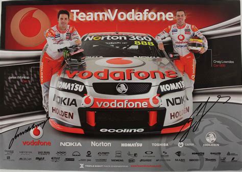 Craig Lowndes Jamie Whicup Signed Poster Holden Ve Vodafone 2010 V8