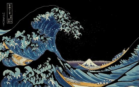 Download The Great Wave Crash By Katsushika Hokusai Wallpaper