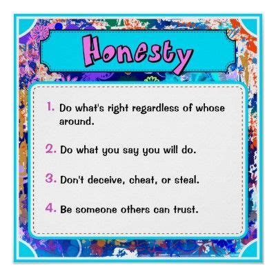 Character Traits Posters, Honesty - 2 of 6 Poster | Zazzle.com | Character traits poster ...