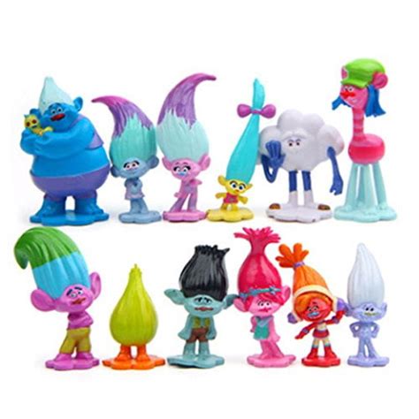 Jiahui Brand 12 Pcs Troll Toys Mini Trolls Figures Collectable Doll