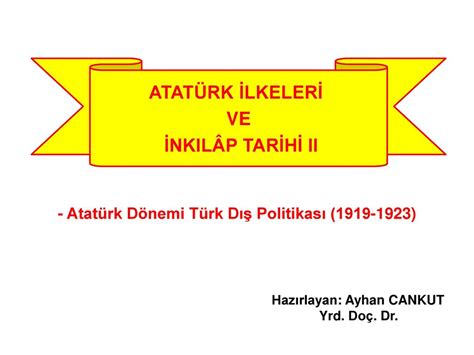 Atat Rk Lkeler Ve Nkil P Tar H Ii Ppt Indir