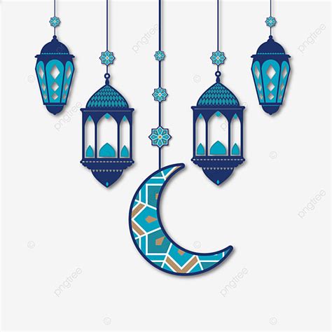 Crescent Moon Vector PNG Images Ramadan Lantern Hanging With Crescent