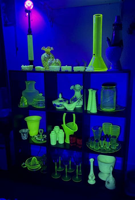 My Collection Of Mostly Vintage Uranium Glass Rmildlyinteresting