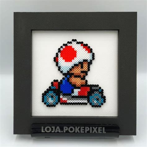 Quadro Decorativo Toad Super Mario Kart Pixel Art Shopee Brasil