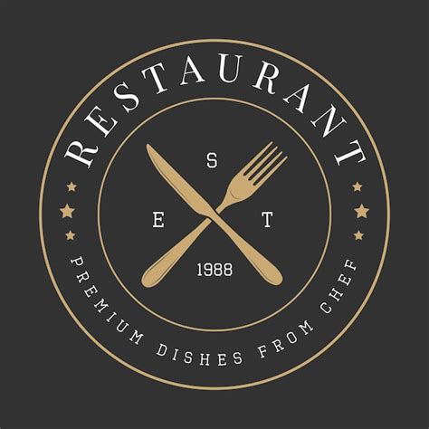 Insigne Ou Embl Me De Logo De Restaurant Vintage Vecteur Premium