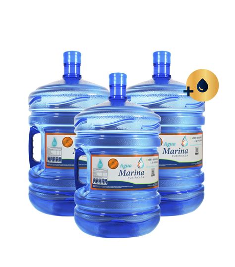 Agua Purificada 3 Bidones De 20 Lts Con Carga Agua Marina