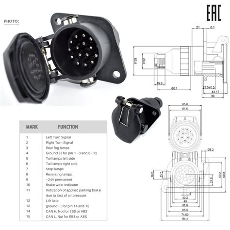 Priza Fisa Electrica Remorca 15 Pini Tata 24V Dauto