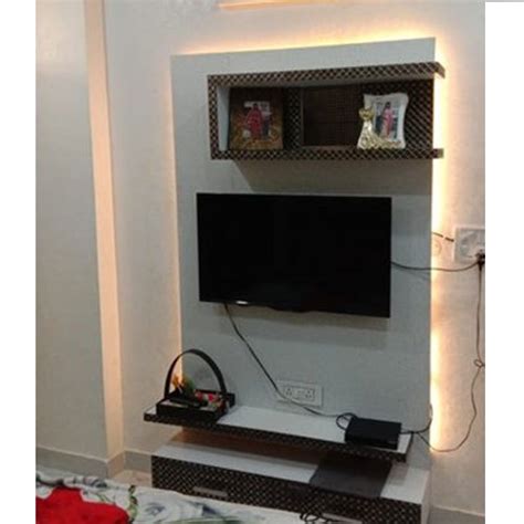 Brown Wooden Designer Led Tv Wall Unit For Home At Rs Piece In