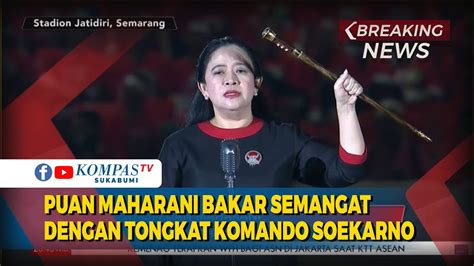 Momen Puan Maharani Bakar Semangat Kader Pdip Dengan Memegang Tongkat