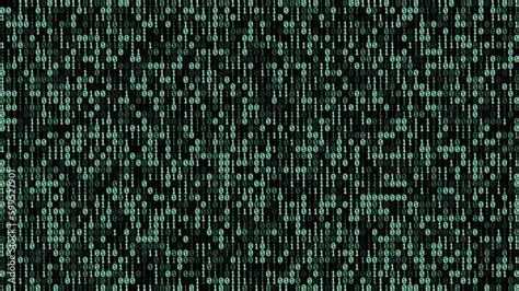 Binary Code Background Matrix Of Changing Green Digital Numbers