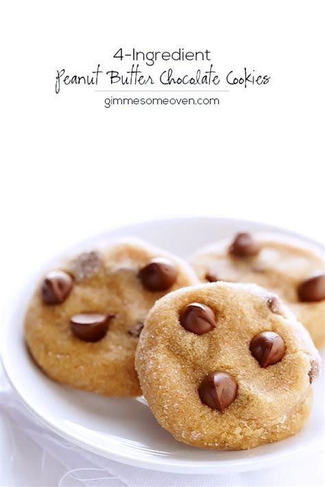 Gluten Free 4 Ingredient Peanut Butter Chocolate Cookies Gimme Some