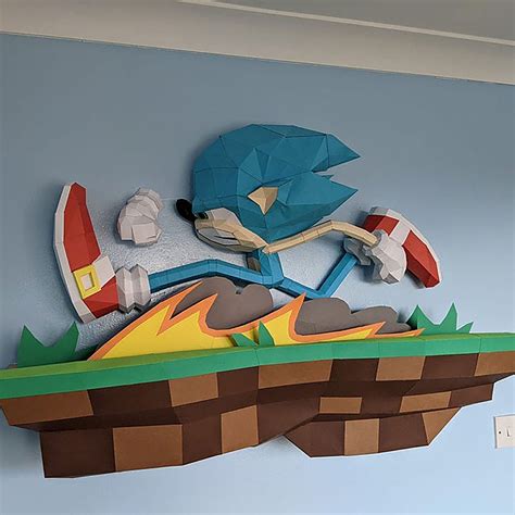 SONIC Papercraft PDF Template DIY 3d Model FanArt Paper | Etsy