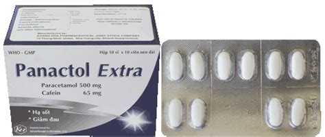 Panactol Extra Cafein Paracetamol Khapharco H 100v