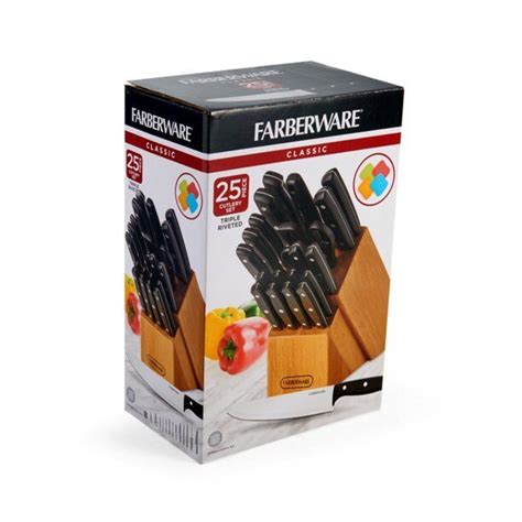 Farberware Classic 25 Piece Full Tang Triple Riveted Knife Block And