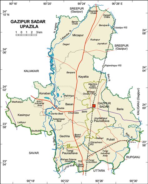 Maps Of Bangladesh Gazipur Sadar Upazila