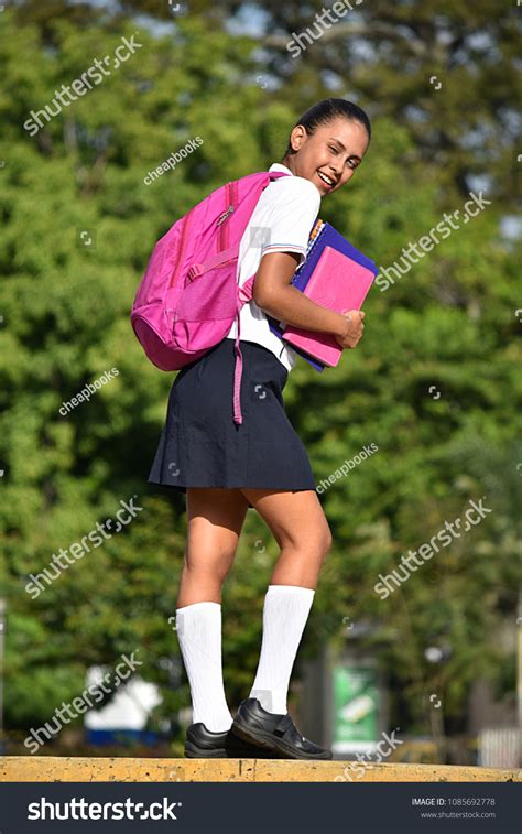 Latina Girl Student Standing Park Stock Photo Shutterstock
