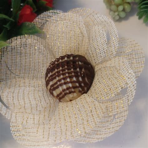 Forminha Rosa Vazada em Tela Escócia Nude fios Doirados