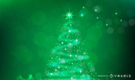 Sparkling Christmas Tree On Green Background Vector Download