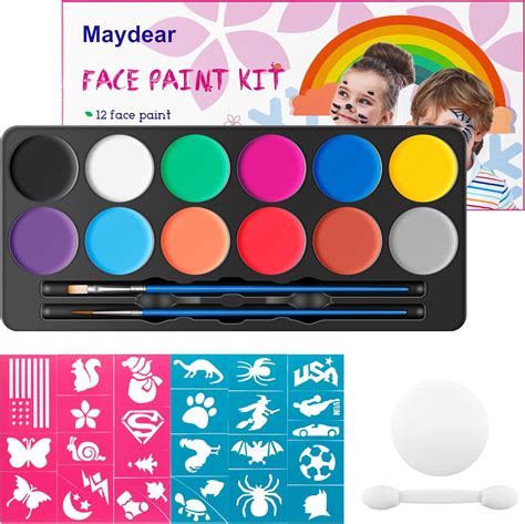 Maydear Face Painting Kit For Kids With 12 Colors Safe And Non Toxic