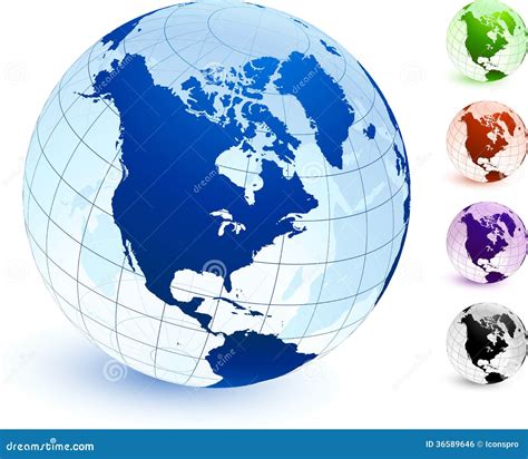 Multi Colored Globe Set Stock Illustration Illustration Of Blue 36589646