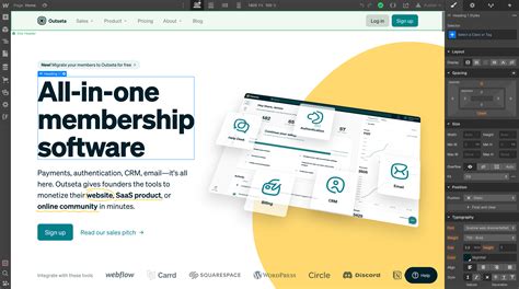 Webflow Membership Site Software Outseta