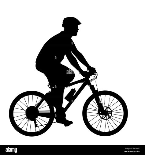 Silhouette Of A Cyclist Male Vector Illustration Stock Photo Alamy