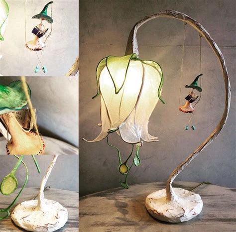 Flower Lamp With Fairy On Swing Magic Lamp Unique Design Etsy In