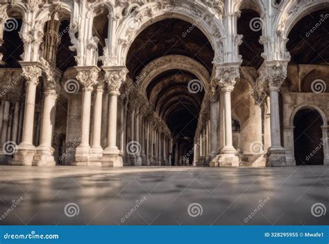 Doge Palace Venice Detailed Illustration On White Cartoon Vector