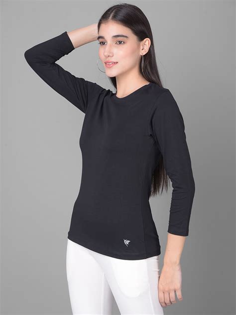 Comfort Lady Regular Fit Round Neck Plain Full Sleeve T Shirt Comfort