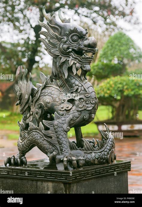 Stone dragon sculpture in Imperial City in Hue, Vietnam Stock Photo - Alamy