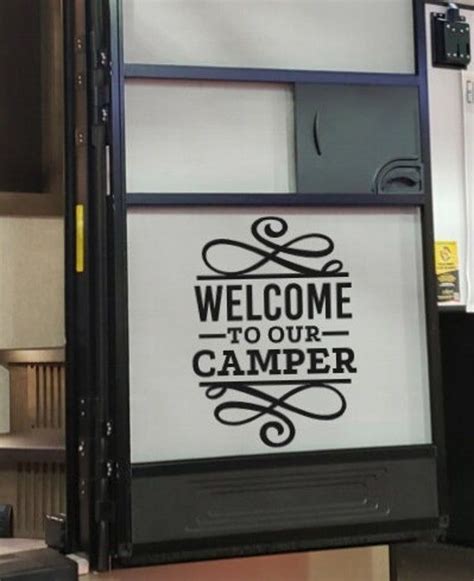 Welcome To Our Camper Vinyl Decal Camper Door Decal Stovetop Cover