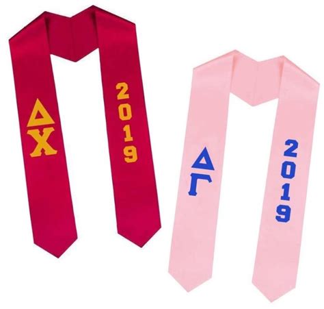 Greek Lettered Graduation Sash Stole With Year Best Value Sale 2895