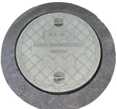 Round Shape Concrete Rcc Manhole Cover With 4 Inch Thickness Load